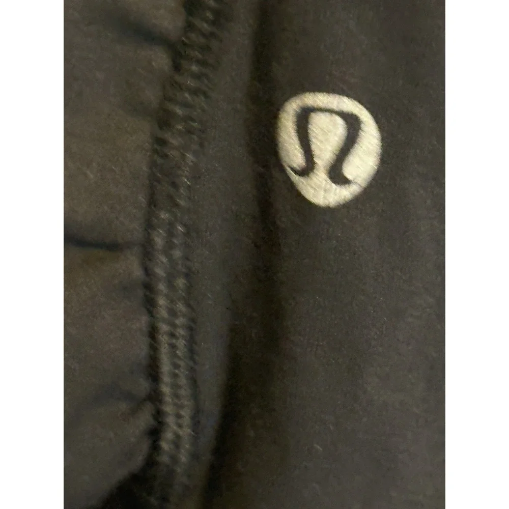 LULULEMON Speed Tight Black Ruched Leggings Pockets Size 6‎ Striped Waistband
